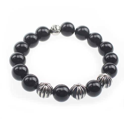 Chrome Hearts Beads Bracelet Black